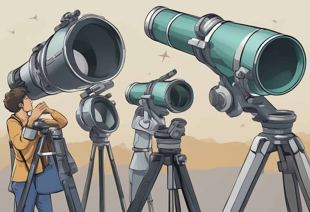 a group of telescope heads